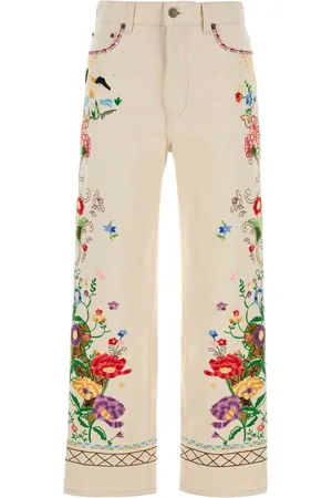 VALENTINO GARAVANI Melange Ivory Denim Jeans