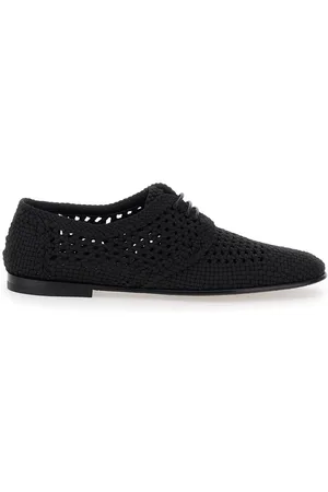 Dolce & Gabbana Lace-up Shoes With Woven Design In Fabric Man