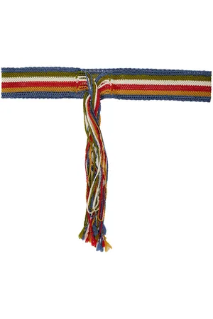 MOMONÍ Jose Belt With Striped Motif And Maxi Fringed Ends In Fabric Woman