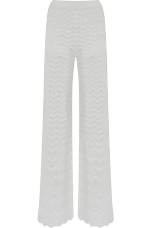 D.EXTERIOR D. Exterior Trousers In Viscose And Cotton Perforated Lace