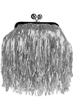 Max Mara Pasticcino Bag Small Flou With Fringes And Sequins
