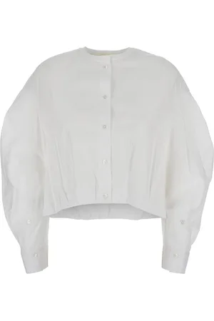 TELA Shirt With Mandarin Collar And Pence Details In Cotton Woman