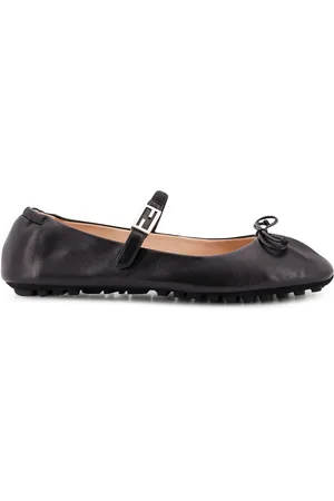Fendi Baguette Leather Ballerinas