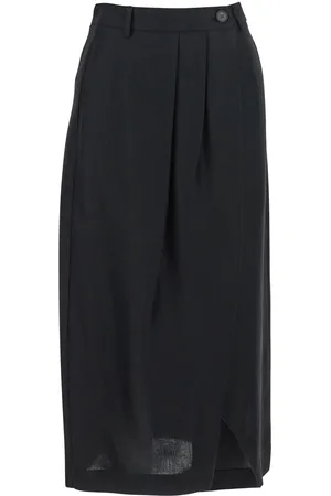 TELA Nilla Skirt With Pences On The Front And Single Slit On The Front In Viscose And Linen Blend Woman