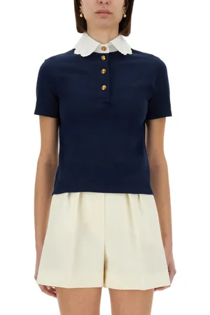 VALENTINO Embroidered Cotton Sweatshirt Polo Shirt