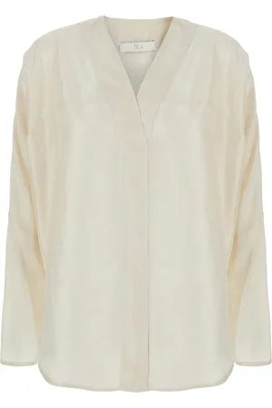 TELA Scout Shirt With V-neck And Long Sleeves In Silk Woman