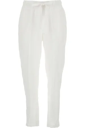 SEMICOUTURE Pants With Elastic Waist With Drawstring In Linen Woman