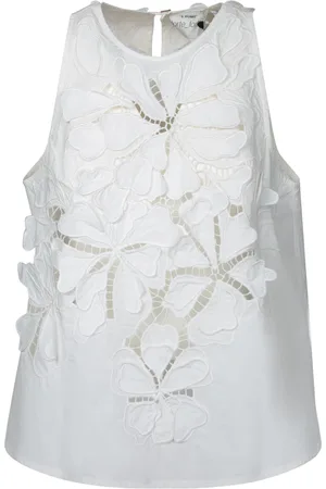 FORTE FORTE Forte_Forte Top With Floral Appliques
