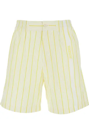 Jacquemus ìle Short Aloe Shorts With Logo Lettering On The Front And All-over Striped Motif In Cotton Man
