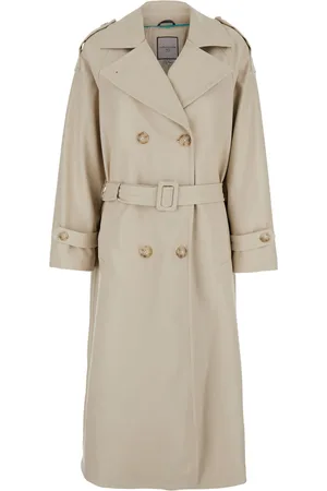 Urban Code Double-breasted Trench Coat With Wide Notched Revers In Tech Fabric Woman