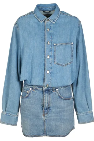 haikure Denim Buttoned Dress