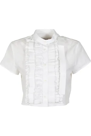 Msgm Ruffle Cropped Top