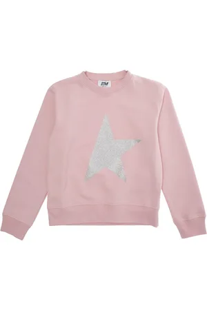 Golden Goose Sweatshirt With Glittered Maxi Logo Print On The Front And Logo Lettering On The Rear In Cotton Blend Girl