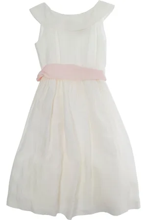 Il gufo Sleeveless Dress With Maxi Bow On The Rear In Linen Blend Girl