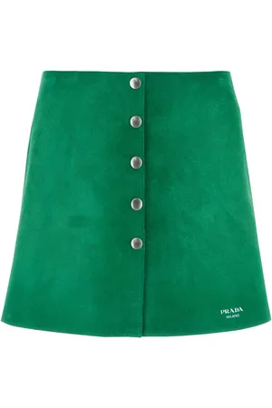 Prada Grass Green Suede Mini Skirt