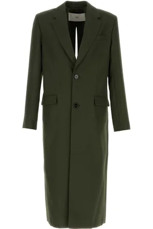 Ami Olive Green Wool Coat