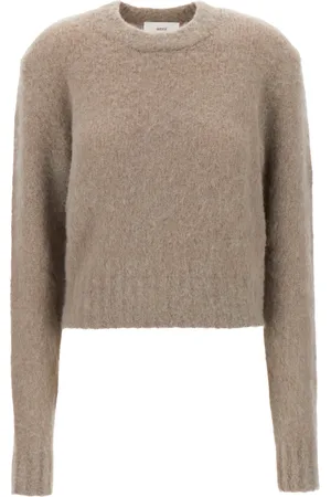 Ami Grey Stretch Alpaca Blend Sweater