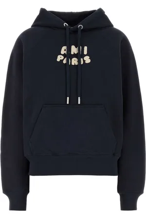 Ami Navy Blue Cotton Sweatshirt
