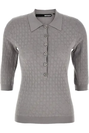 ROTATE Pointelle Polo Shirt