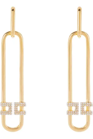 Elisabetta Franchi Strass And Logo Earrings