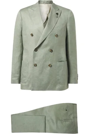 LARDINI Embroidered Wool Blend Suit