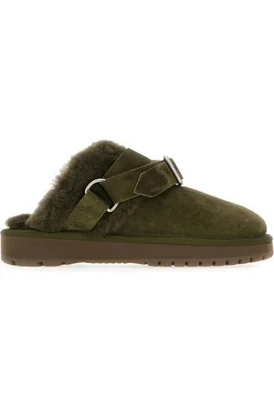 Burberry Military Green Suede Slippers