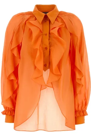 Alberta Ferretti Orange Cotton Shirt