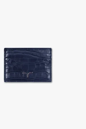 LARUSMIANI Horizontal Alligator Card Holder Capital Wallet