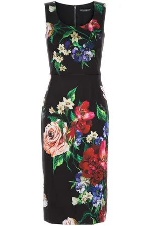 Dolce & Gabbana Printed Stretch Satin Dress