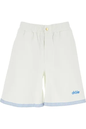 Drôle de Monsieur Le Short Piqué Shorts With Elastic Waist And Logo Lettering On The Front In Cotton Man