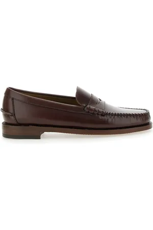 SEBAGO Classic Dan Loafers With Raised Stitching And Low Heel In Leather Man