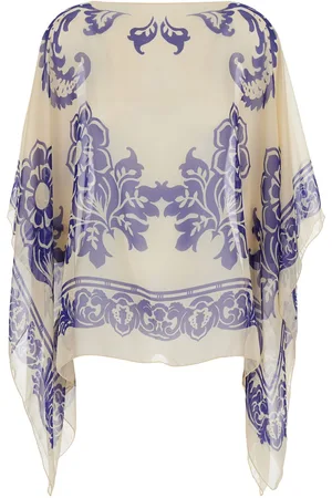 Etro Cape With All-over Paisley Print In Silk