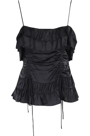 Ganni Solid Satin Slip Top