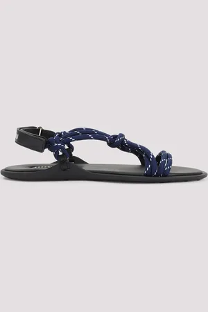 Miu Miu Blue Fabric Sandals