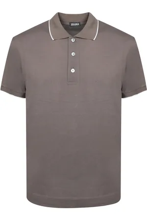 Ermenegildo Zegna Taupe Stretch Polo Shirt