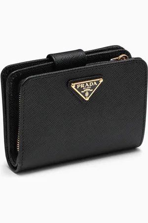 Prada Black Saffiano Leather Small Continental Wallet