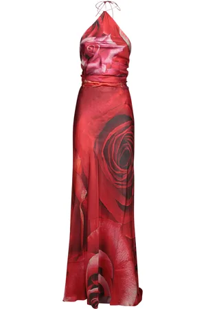 Roberto Cavalli Garden Rose-print Maxi Dress