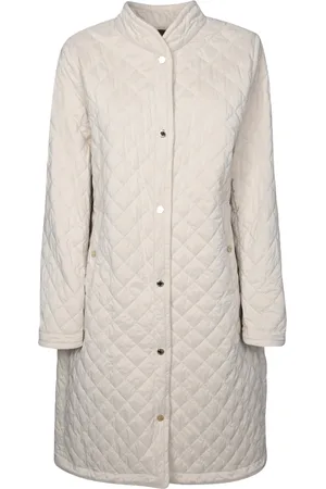 MOORER Stone Padded Duster In Feather Stone