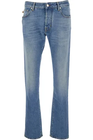 Jacob Cohen Bard Light Blue Five Pocket Jeans With Logo Patch On The Back In Denim Man