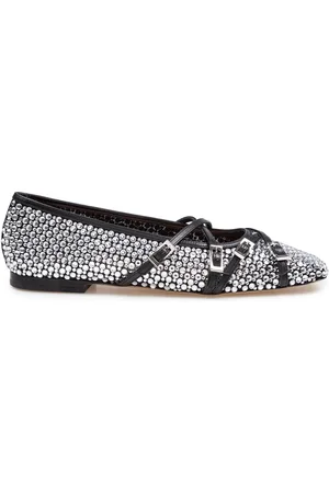 Mach & Mach Mesh Ballerina With Applied Crystals
