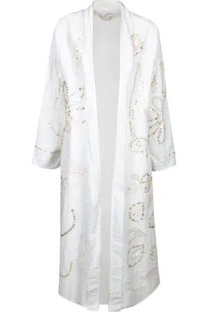 FORTE FORTE Forte_Forte Taffeta Duster With Pearl Embroidery