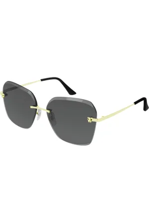Cartier Ct0147s001 Gold Gold Smoke