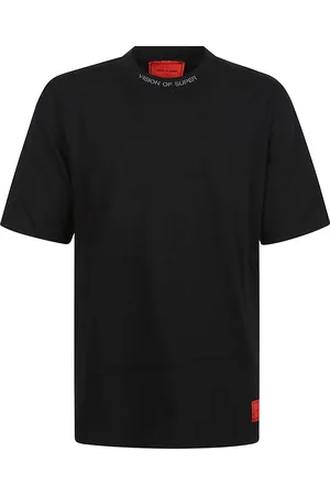 Vision Of Super T-shirt With Ruined Skull Print, Embroidered Logo On Neck And Red Label