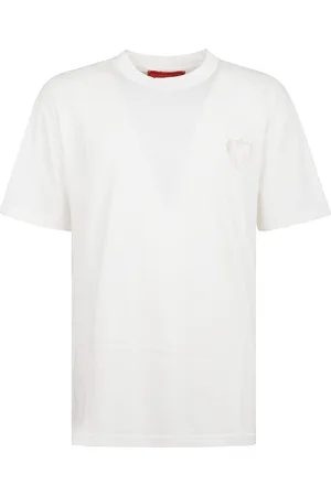 Vision Of Super Off White T-shirt With Embridered Flaming Heart Logo