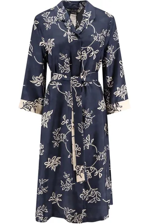 Max Mara Timeo Kaftan Silk Dress With Floral Print