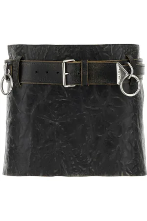 Prada Black Leather Mini Skirt