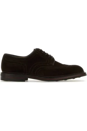 Crockett & Jones Brown Suede Pembroke Lace-up Shoes