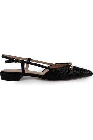 Twin-Set Raffia Sandal With Jeweled Clamp
