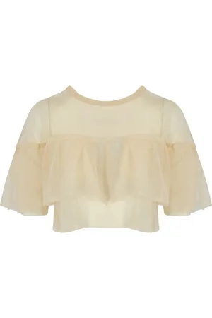 Serafini Cropped Crepe Top
