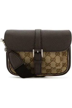Gucci Brown Leather Mini Gg Crossbody Bag